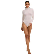 Falke Timeless Body De Algodón Con Cuello Alto Y Cordón - Blanco Perla
