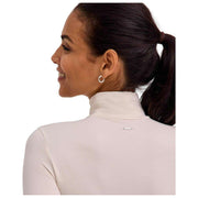 Falke Timeless Body De Algodón Con Cuello Alto Y Cordón - Blanco Perla