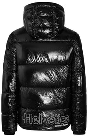 Helvetica Mountain Pioneers Chaqueta de plumas con capucha Viber - Negro