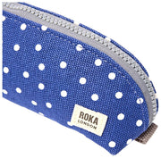Bolso pequeño de lona de algodón Roka Tate - Lunares azul marino