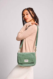 Bolso de hombro Hindbag Margault - Terciopelo Verde Menta