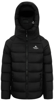 Helvetica Mountain Pioneers Chaqueta de plumas con capucha Sniper - Negro