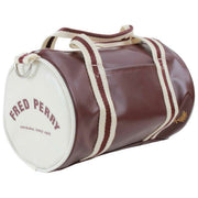 Fred Perry Classic Mini Barrel Bag - Oxblood/Ecru Crema