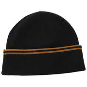 Gorro de lana merino con ribete doble Fred Perry - Negro/Marrón caramelo oscuro