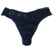 Paquete de 3 tangas de talle bajo con encaje exclusivo de Hanky Panky - Rosa ruborizada/Azul marino/Azul celeste