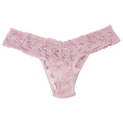Paquete de 3 tangas de encaje exclusivo de Hanky Panky - Rosa rubor/azul marino/azul celeste