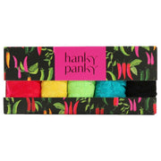 Hanky Panky Signature Lace 5 Pack Low Rise Thong - Strawberry Red/Sunkissed Orange/Lush Green