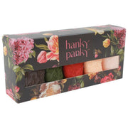 Paquete de 5 tangas de tiro bajo con encaje exclusivo de Hanky Panky - Granito/Bosque/Arcilla Ole/Granada oscura/Vainilla