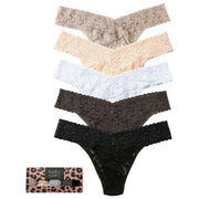 Pack de 5 tangas con encaje original Rise de Hanky Panky - Taupe/dormir en gris/gris niebla/anochecer