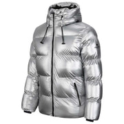 Helvetica Mountain Pioneers Chaqueta de plumas Cosmos con capucha - Plata