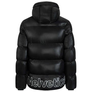 Helvetica Mountain Pioneers Chaqueta de plumas con capucha Edge - Negro
