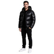 Helvetica Mountain Pioneers Chaqueta de plumas con capucha Edge - Negro