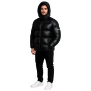 Helvetica Mountain Pioneers Chaqueta de plumas con capucha Edge - Negro