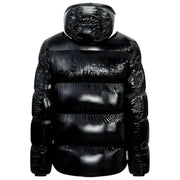Helvetica Mountain Pioneers Chaqueta de plumas con capucha Freezer - Negro