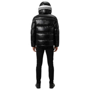 Helvetica Mountain Pioneers Chaqueta de plumas con capucha Freezer - Negro