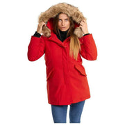 Helvetica Mountain Pioneers Parka con capucha Lilli - Rojo/Natural