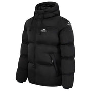 Helvetica Mountain Pioneers Chaqueta de plumas con capucha y bloque medio - Negro