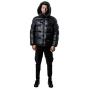 Helvetica Mountain Pioneers Chaqueta de plumas con capucha Silver 2 - Negro