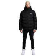 Helvetica Mountain Pioneers Chaqueta de plumas con capucha Sniper - Negro