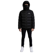 Helvetica Mountain Pioneers Chaqueta de plumas con capucha Sniper - Negro