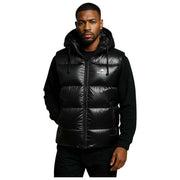 Helvetica Mountain Pioneers Chaqueta con capucha sin mangas Space - Negro