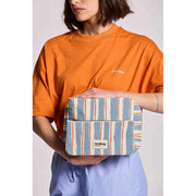 Hindbag Alix Neceser Extra Grande - Naranja/Azul Rayas