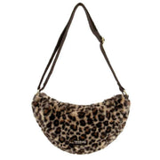 Hindbag Andrea Faux Leopard Half Moon Bag - Brown