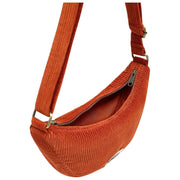 Hindbag Andrea Half Moon Bag - Terciopelo Ladrillo Naranja