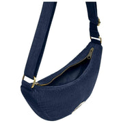 Hindbag Bolso Media Luna Andrea - Terciopelo Azul Marino
