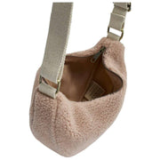 Hindbag Andrea Teddy Half Moon Bag - Rosa Polvo