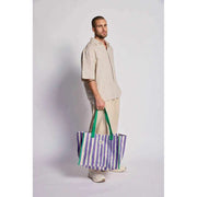 Bolso Tote Hindbag Claude - Verde/Parma Stripes