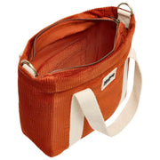 Hindbag Louise Square Bolso Bandolera - Terciopelo Ladrillo Naranja