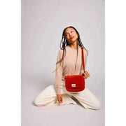 Bolso de hombro Hindbag Margault - Terciopelo Ladrillo Naranja