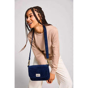 Bolso de hombro Hindbag Margault - Terciopelo Azul Marino