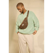 Riñonera grande Hindbag Sasha - Leopard Cinnamon Brown