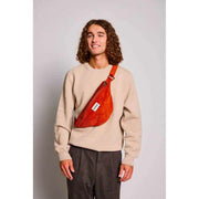 Hindbag Sasha Riñonera Grande - Terciopelo Ladrillo Naranja