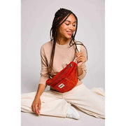 Riñonera Hindbag Sofia XL - Terciopelo Ladrillo Naranja