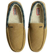 Pantuflas tipo mocasín con cuello de tartán Hunter - Beige natural