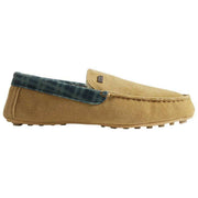 Pantuflas tipo mocasín con cuello de tartán Hunter - Beige natural