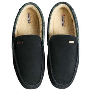 Pantuflas tipo mocasín con cuello de tartán Hunter - Azul marino