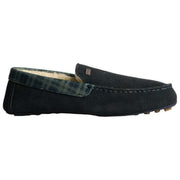 Pantuflas tipo mocasín con cuello de tartán Hunter - Azul marino