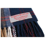 Bufanda Ingles Buchan Bannockbane de lana de cordero - Beige/Azul/Blanco