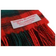 Bufanda Inglesa Buchan Kerr de lana de cordero - Rojo/Verde/Negro