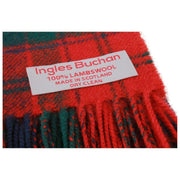 Bufanda Inglesa Buchan Robertson de lana de cordero roja - Rojo/Verde/Azul