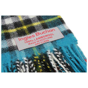 Bufanda de lana de cordero azul Ingles Buchan Thomson - Azul/Negro/Amarillo