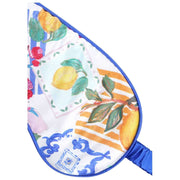 Jessica Russell Flint Amalfi Silk Eye Mask - Azul/Blanco/Amarillo