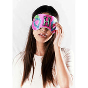 Jessica Russell Flint H for Heart Silk Eye Mask - Rosa/Azul/Verde