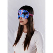Jessica Russell Flint O for Ostrich Silk Eye Mask - Azul/Rosa/Negro