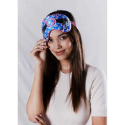 Jessica Russell Flint O for Ostrich Silk Eye Mask - Azul/Rosa/Negro