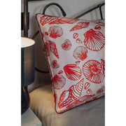 Jessica Russell Funda de almohada de seda Flint Shells - Rojo/Rosa